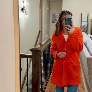 Rachel Zoe Vibrant Orange Pea Coat